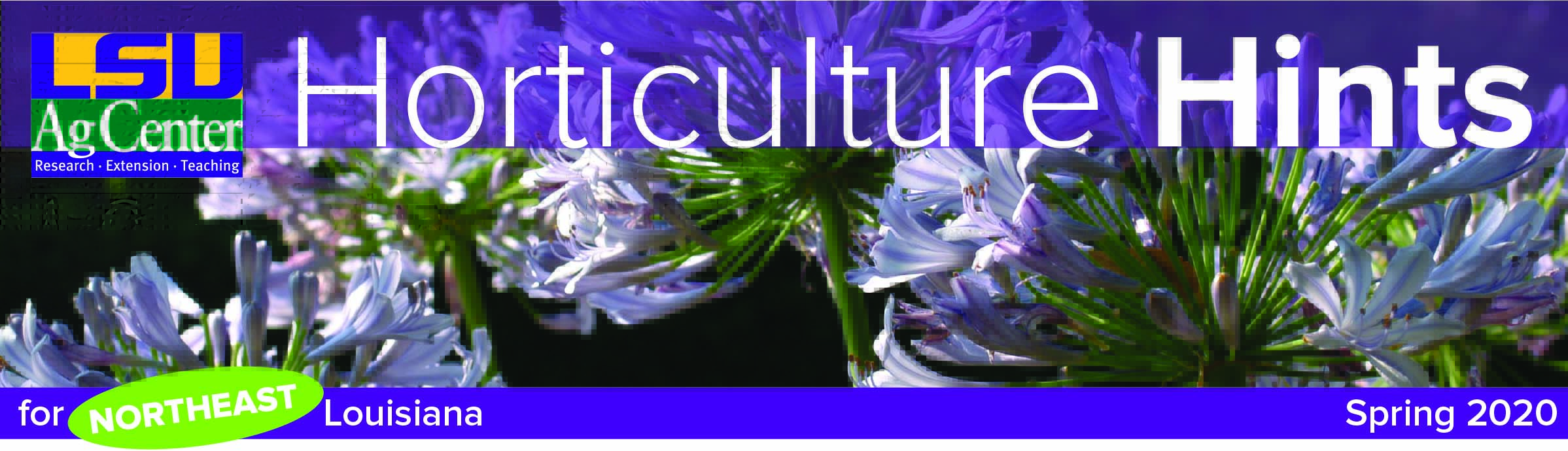 Horticulture Hints header for spring.